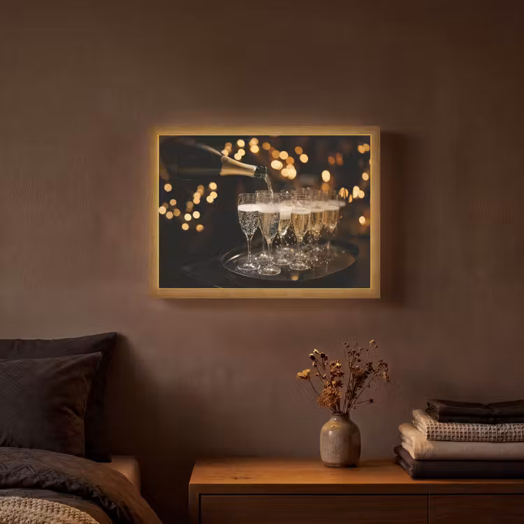 Lightbox - Wandlamp - Lichtjes - Champagne - Dienblad - Glazen — 3