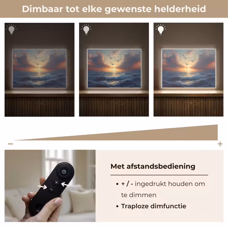 Lightbox - Wandlamp - Meeuwen - Zonsondergang - Zee - Wolken — 9