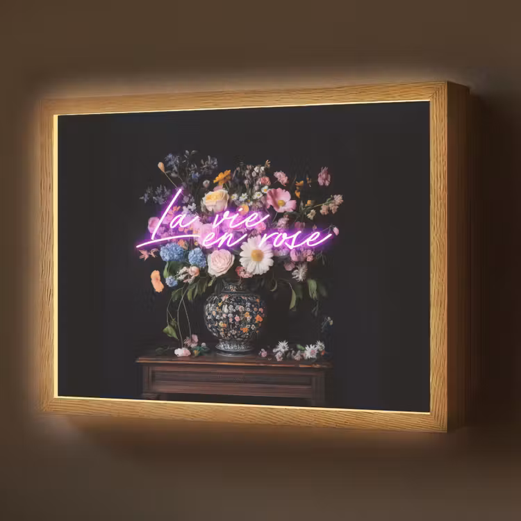 Lightbox - Wandlamp - Neon - Vaas - Bloemen — 1