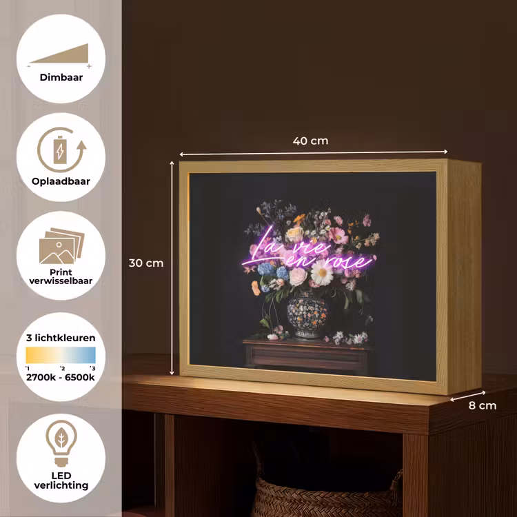 Lightbox - Wandlamp - Neon - Vaas - Bloemen — 10