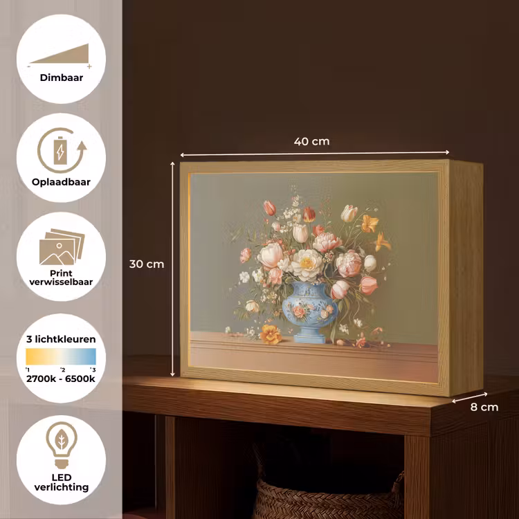 Lightbox - Wandlamp - Neutral - Bloemen - Boeket - Vaas — 10