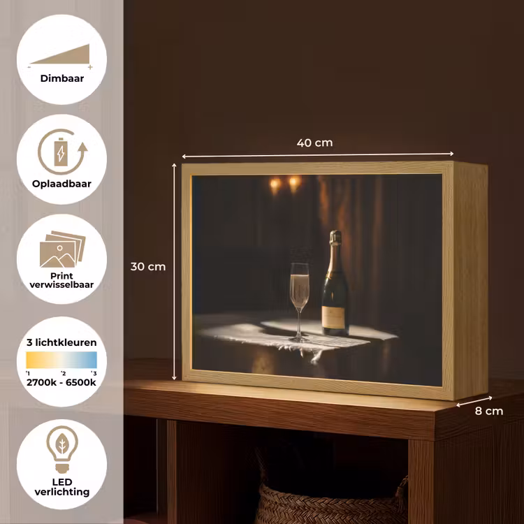 Lightbox - Wandlamp - Prosecco - Bubbels - Sfeervol - Drank — 10