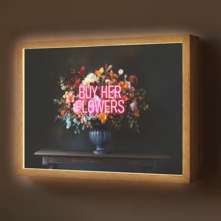 Lightbox - Wandlamp - Quote - Bloemen - Vaas - Neon — 1