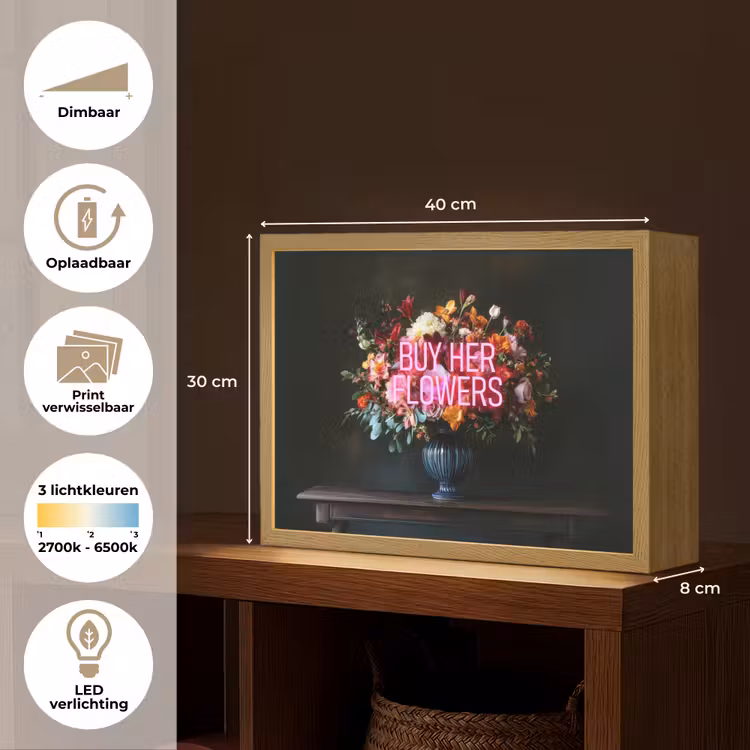 Lightbox - Wandlamp - Quote - Bloemen - Vaas - Neon — 10