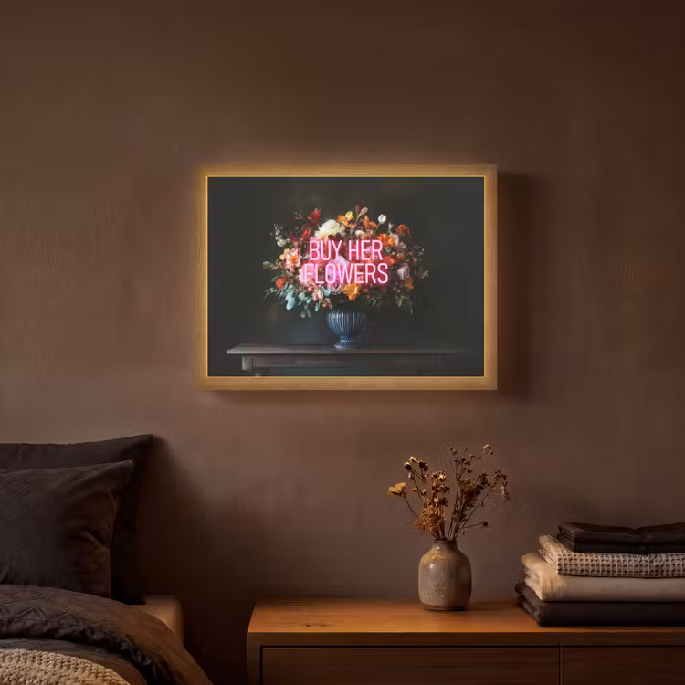 Lightbox - Wandlamp - Quote - Bloemen - Vaas - Neon — 3