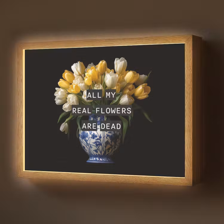 Lightbox - Wandlamp - Quotes - Bloem - Tulp - Geel — 1