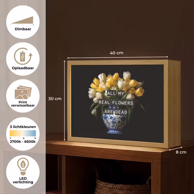 Lightbox - Wandlamp - Quotes - Bloem - Tulp - Geel — 10