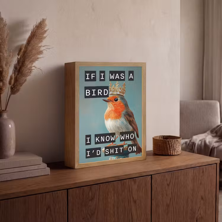 Lightbox - Wandlamp - Roodborstje - Vogel - Blauw - Decoratie — 4