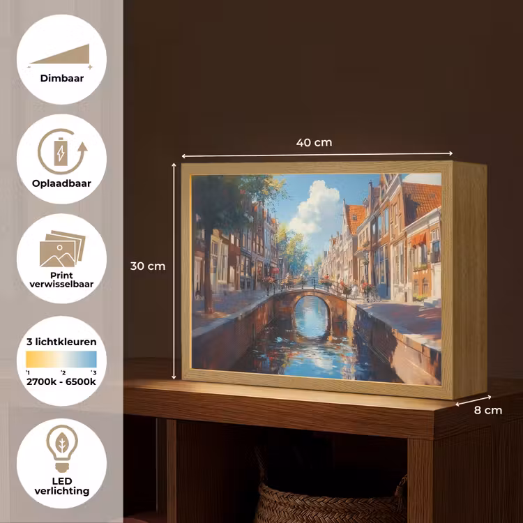 Lightbox - Wandlamp - Stad - Gracht - Zon - Fietsen — 10