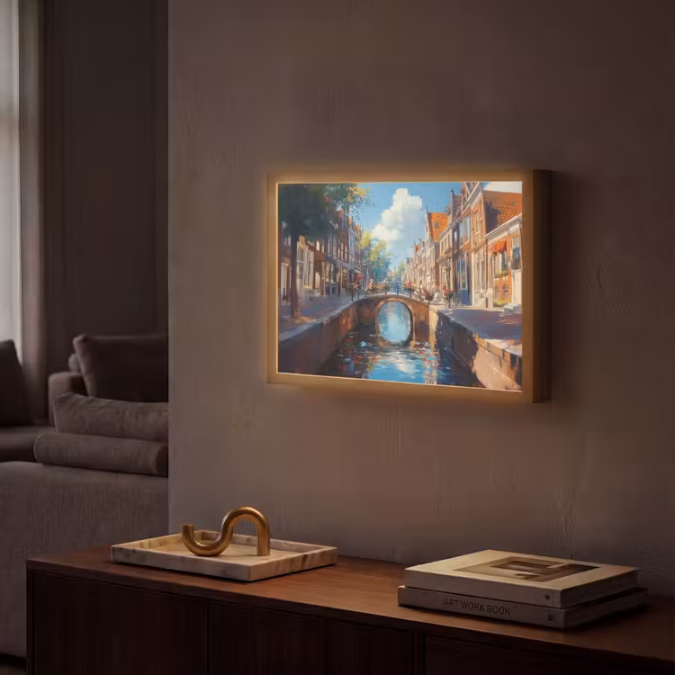 Lightbox - Wandlamp - Stad - Gracht - Zon - Fietsen — 2