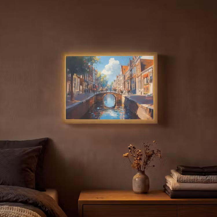 Lightbox - Wandlamp - Stad - Gracht - Zon - Fietsen — 3