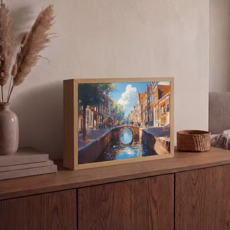 Lightbox - Wandlamp - Stad - Gracht - Zon - Fietsen — 4