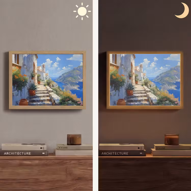 Lightbox - Wandlamp - Trap - Huizen - Berglandschap - Zee — 6