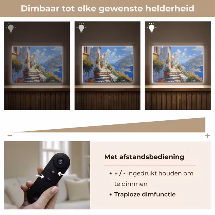 Lightbox - Wandlamp - Trap - Huizen - Berglandschap - Zee — 9