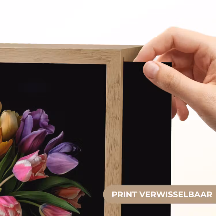 Lightbox - Wandlamp - Tulpen - Kleuren - Hout - Vaas — 5