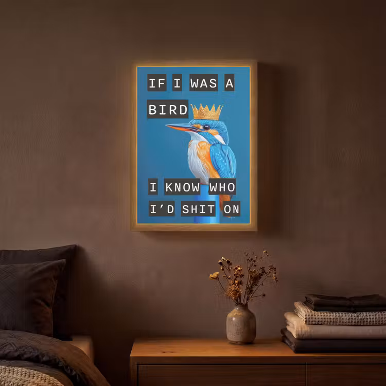 Lightbox - Wandlamp - Vogel - Decoratie - Ijsvogel - Blauw — 3