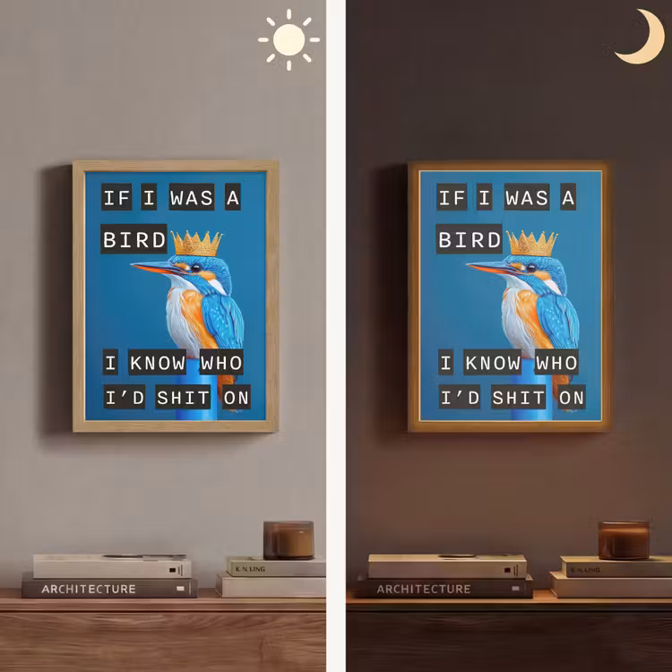 Lightbox - Wandlamp - Vogel - Decoratie - Ijsvogel - Blauw — 5