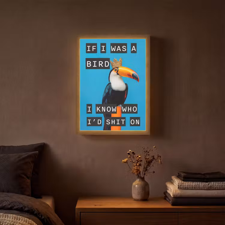 Lightbox - Wandlamp - Vogel - Toekan - Blauw - Quotes — 3