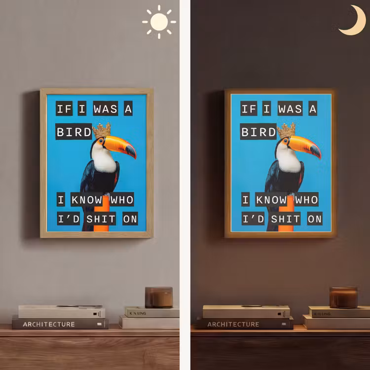 Lightbox - Wandlamp - Vogel - Toekan - Blauw - Quotes — 5