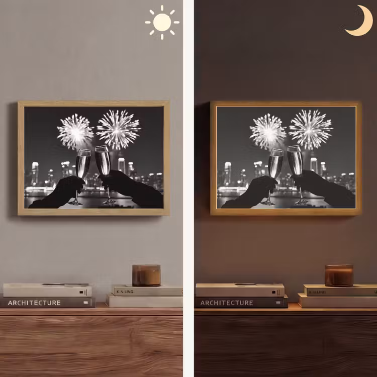 Lightbox - Wandlamp - Vuurwerk - Proosten - Skyline - Champagne — 6