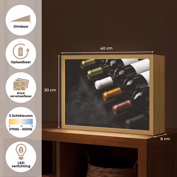 Lightbox - Wandlamp - Wijn - Flessen - Variatie - Smaken — 10