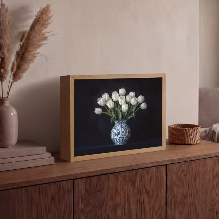 Lightbox - Wandlamp - Wit - Bloemen - Tulpen - Vaas — 4