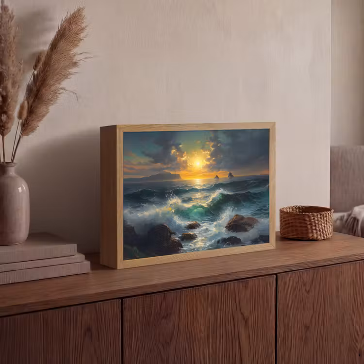 Lightbox - Wandlamp - Zee - Zon - Golven - Rotsen — 4