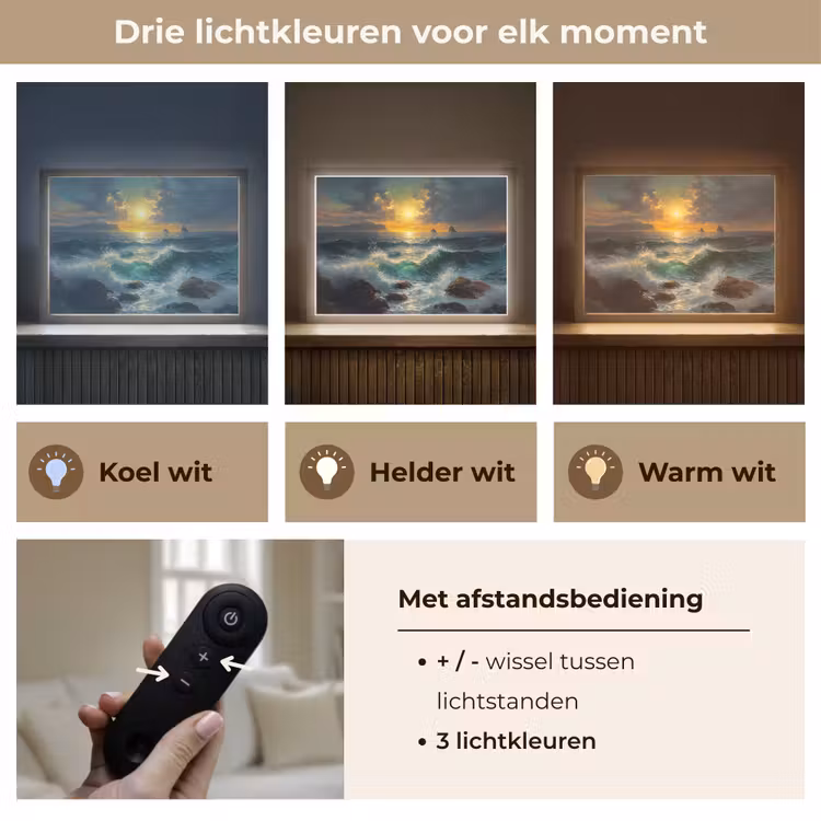 Lightbox - Wandlamp - Zee - Zon - Golven - Rotsen — 8