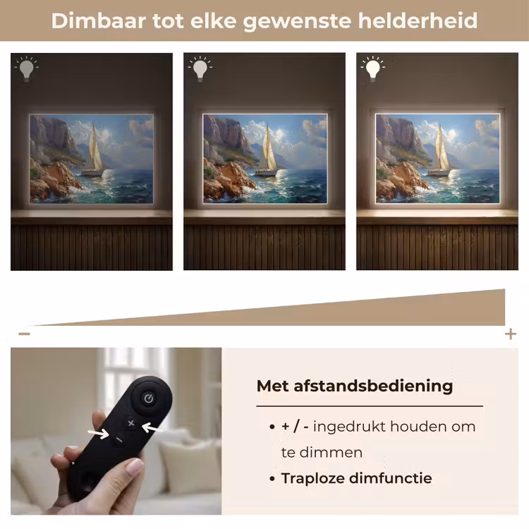 Lightbox - Wandlamp - Zeilschip - Zee - Rotsen - Wolken — 9