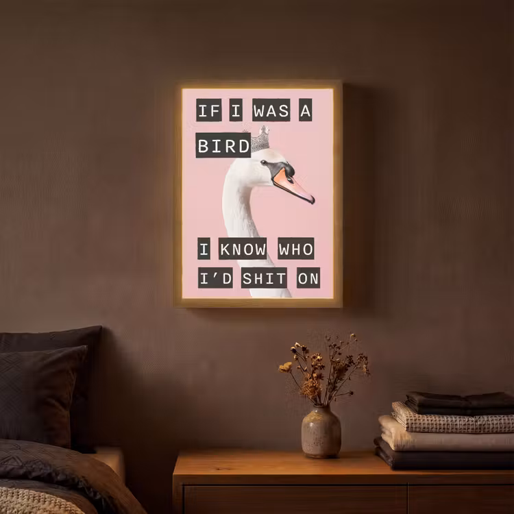 Lightbox - Wandlamp - Zwaan - Vogel - Decoratie - Roze — 3