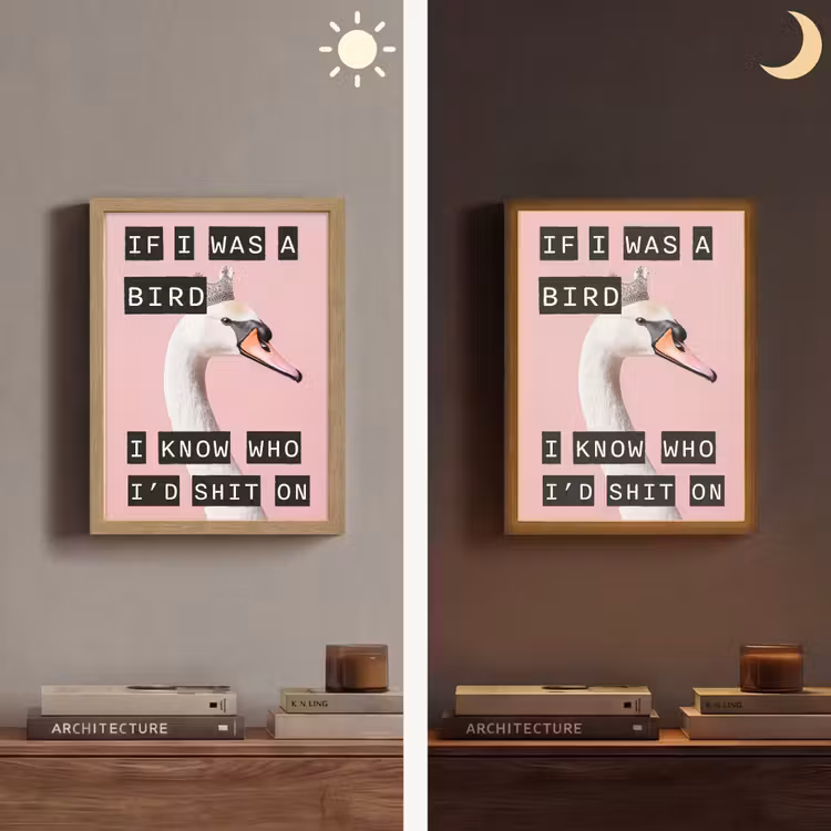 Lightbox - Wandlamp - Zwaan - Vogel - Decoratie - Roze — 5