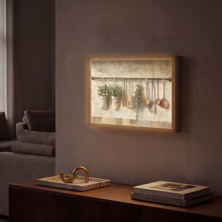 Lightbox - Wandlamp - Hout - Keukengerei - Stilleven - Tegels — 2