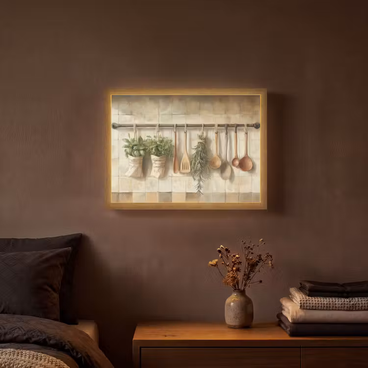 Lightbox - Wandlamp - Hout - Keukengerei - Stilleven - Tegels — 3