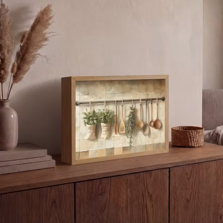 Lightbox - Wandlamp - Hout - Keukengerei - Stilleven - Tegels — 4
