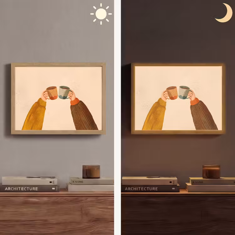 Lightbox - Wandlamp - Illustratie - Mokken - Proosten - Bruin — 6