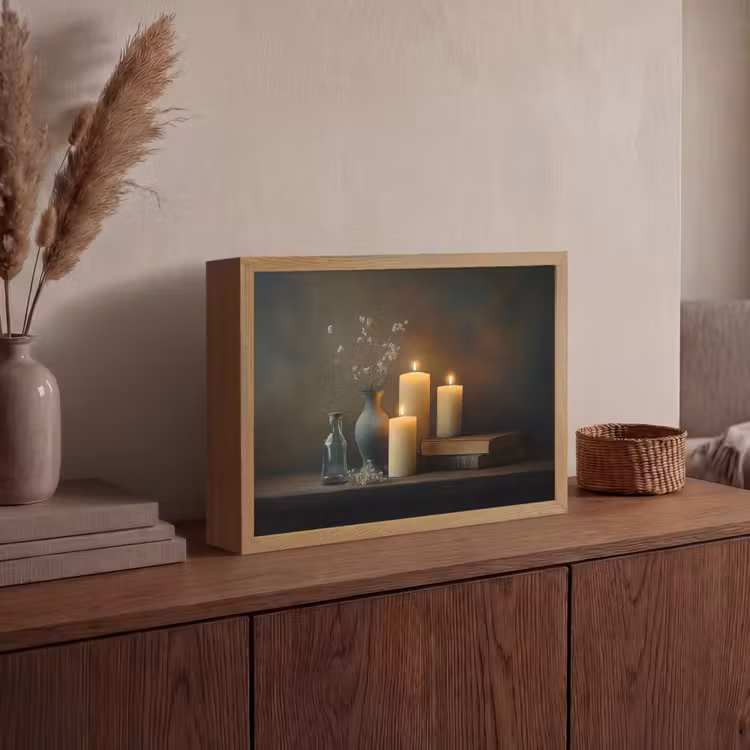 Lightbox - Wandlamp - Kaarsen - Stilleven - Rustiek - Boeken — 4