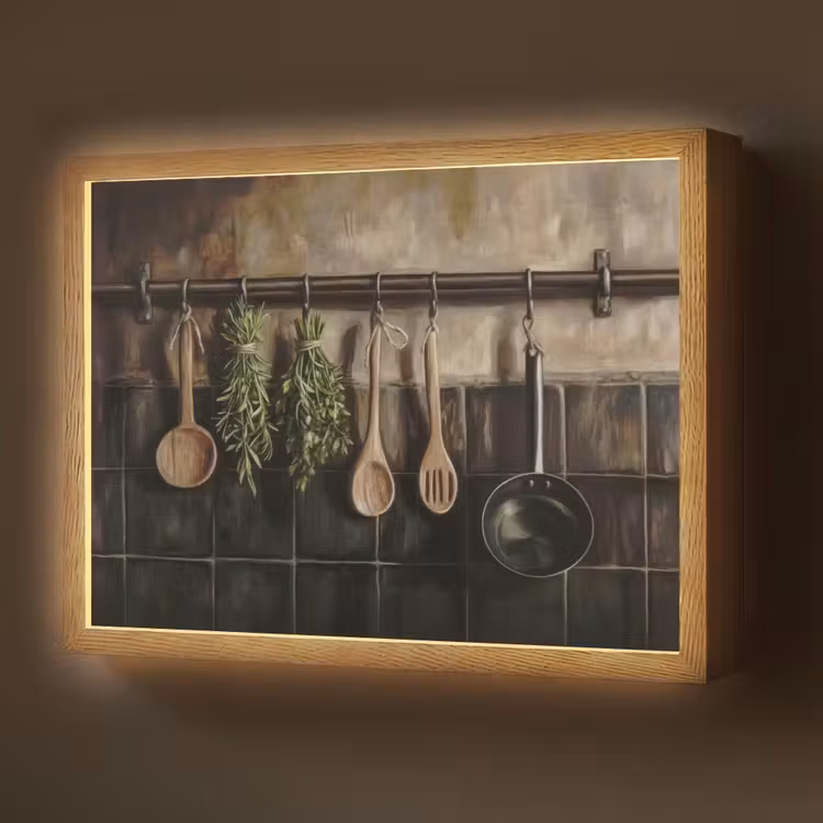 Lightbox - Wandlamp - Keukengerei - Rustiek - Tegels - Kruiden — 1