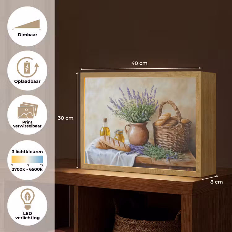 Lightbox - Wandlamp - Lavendel - Brood - Stilleven — 10