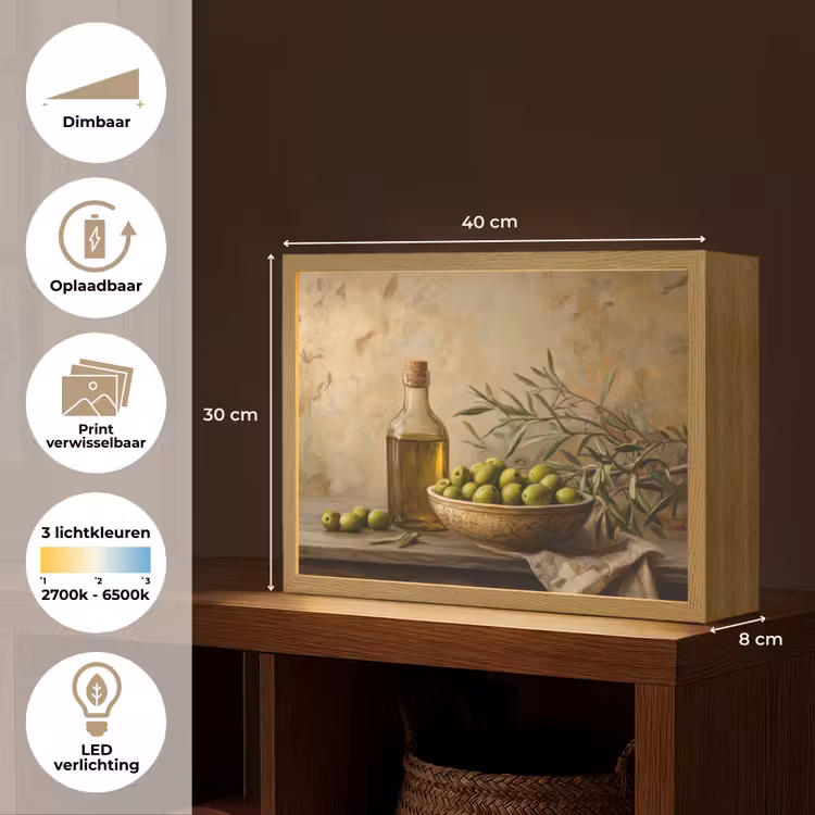 Lightbox - Wandlamp - Olijven - Stilleven - Vintage — 10