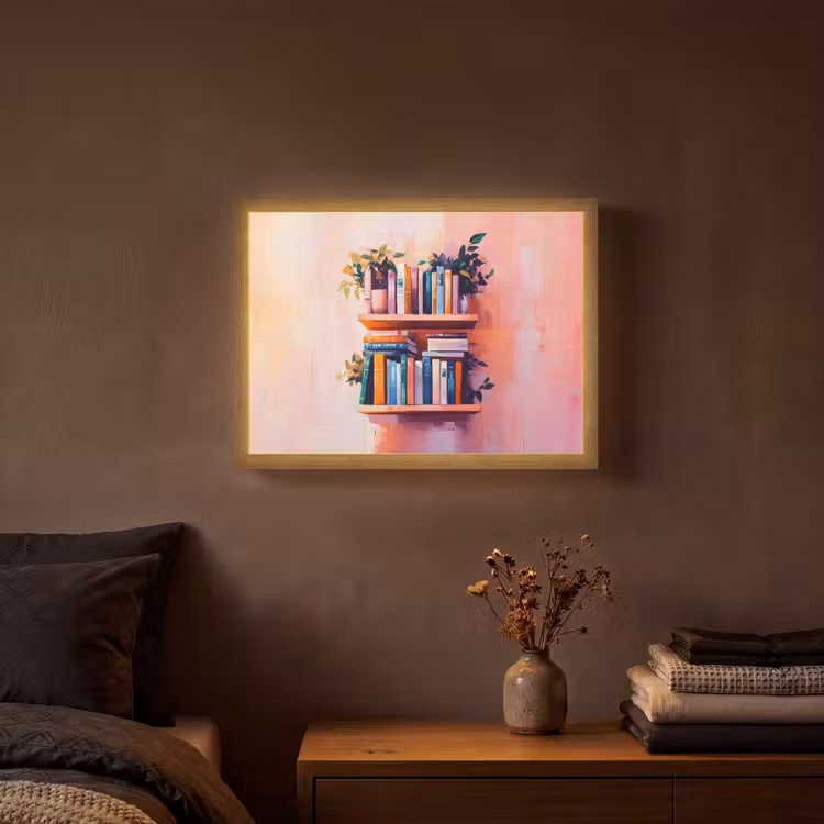 Lightbox - Wandlamp - Planken - Boeken - Bladeren — 3