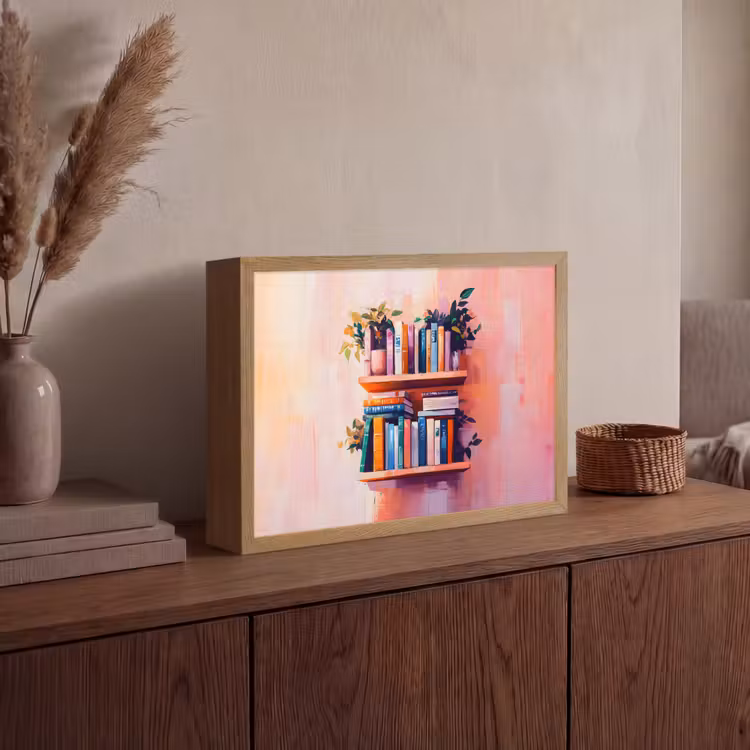 Lightbox - Wandlamp - Planken - Boeken - Bladeren — 4