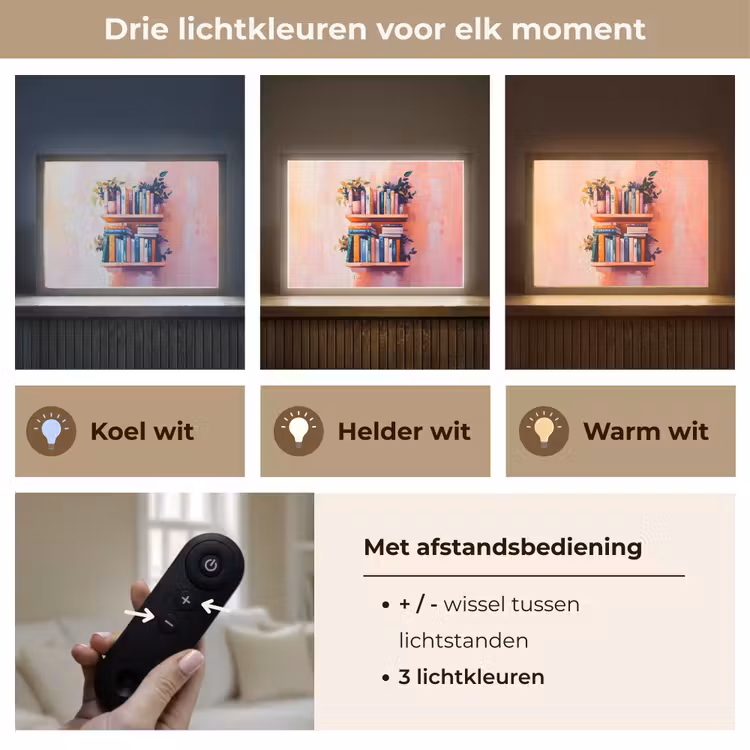 Lightbox - Wandlamp - Planken - Boeken - Bladeren — 8