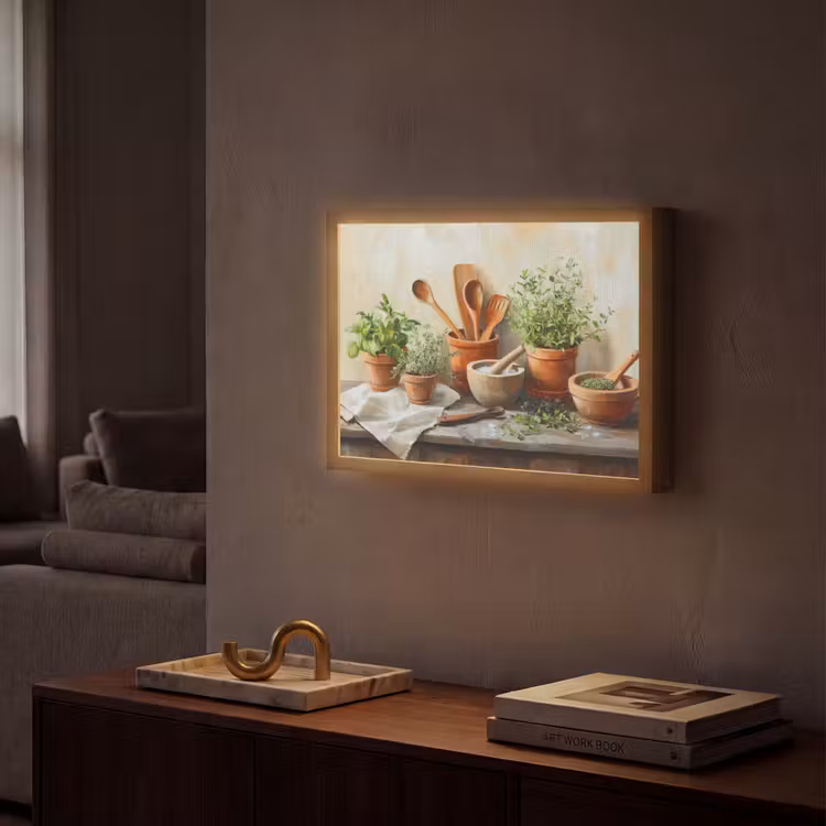 Lightbox - Wandlamp - Potten - Kruiden - Hout — 2