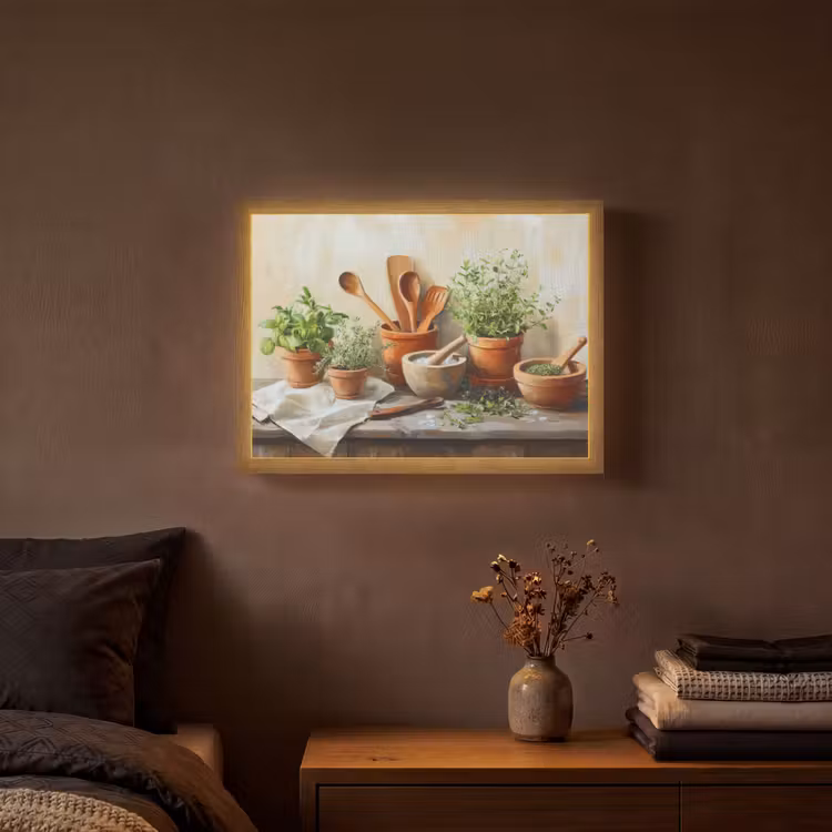 Lightbox - Wandlamp - Potten - Kruiden - Hout — 3
