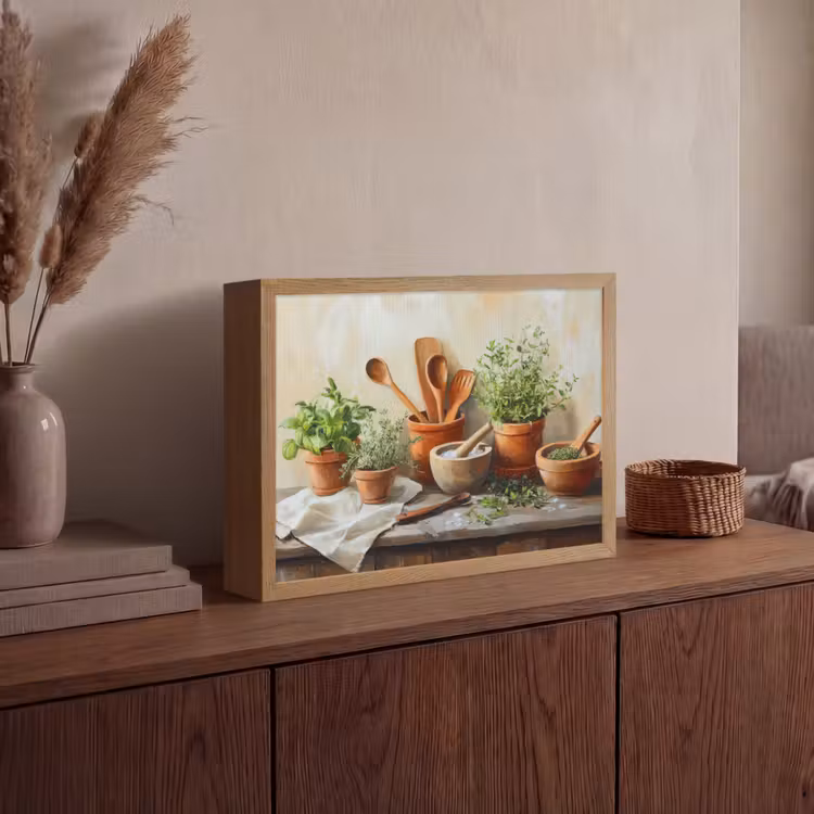 Lightbox - Wandlamp - Potten - Kruiden - Hout — 4