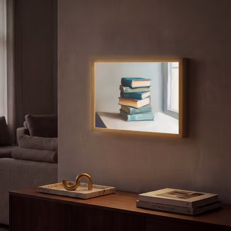 Lightbox - Wandlamp - Stapel - Boeken - Groen - Daglicht — 2