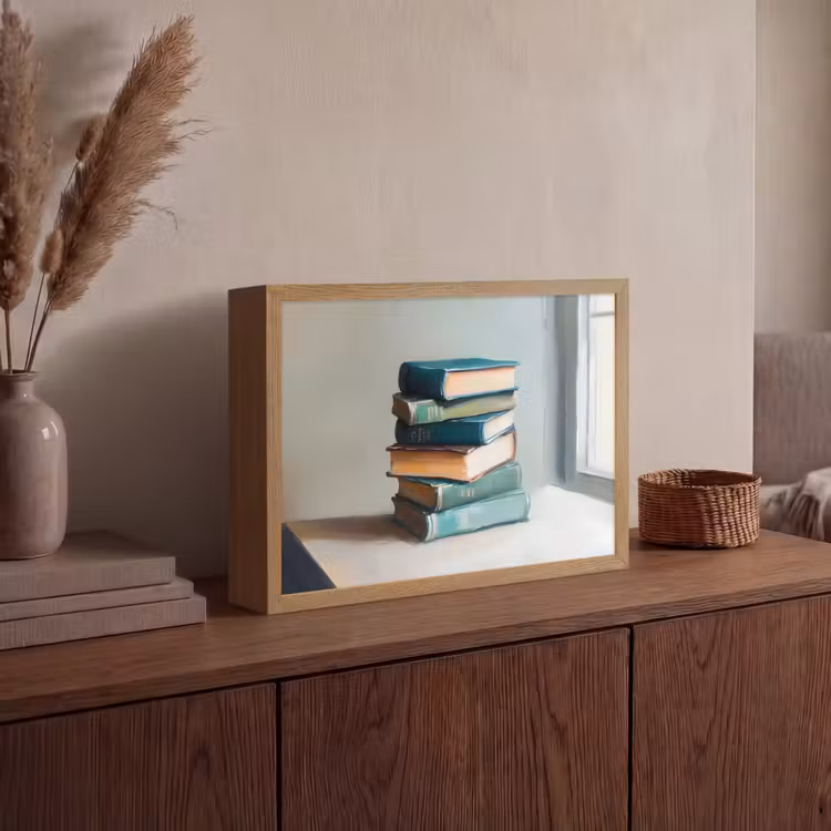 Lightbox - Wandlamp - Stapel - Boeken - Groen - Daglicht — 4