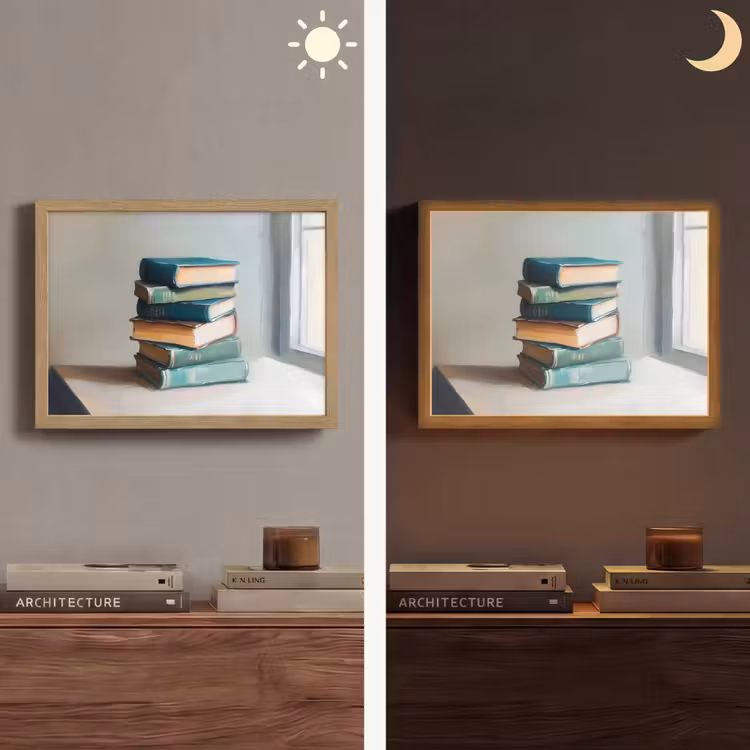 Lightbox - Wandlamp - Stapel - Boeken - Groen - Daglicht — 6
