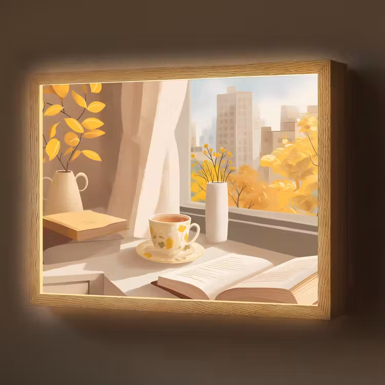 Lightbox - Wandlamp - Thee - Boek - Thee - Herfst — 1