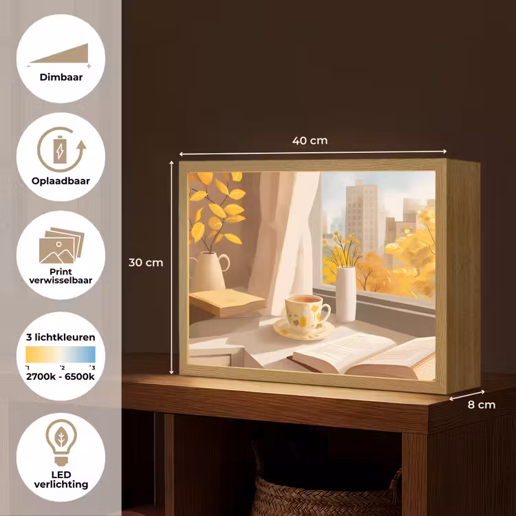 Lightbox - Wandlamp - Thee - Boek - Thee - Herfst — 10